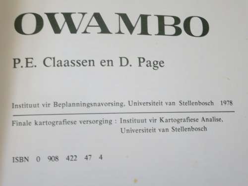 ONTWIKKELINGSPLAN VIR OWAMBO  deur P. E. Claassen en D. Page