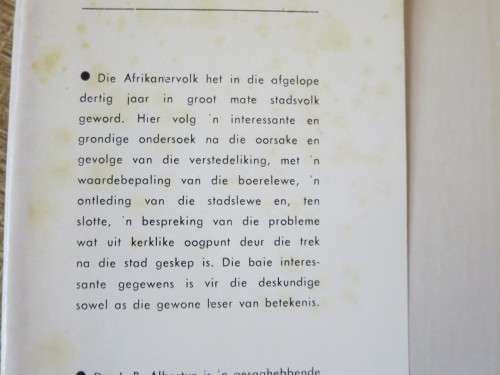 LAND EN STAD  deur Dr. J. R. Albertyn  `n Sosiologiese-godsdienstige studie