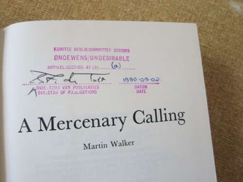A MERCENARY CALLING  by Martin Walker  (A Novel)