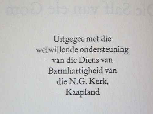 DIE SALF VAN EIE GOM  deur P. du Toit