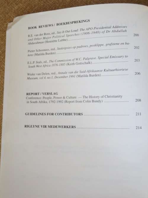 KRONOS Journal of Cape Histoy/Tydskrif vir Kaaplandse Geskiedensi No. 19
