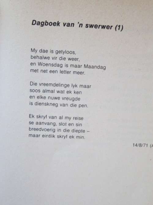 OM JOU VERLAAS TE GROET  Nagelate Verse  deur Koos du Plessis
