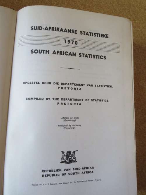 SUID-AFRIKAANSE STATISTIEKE  1970  SOUTH AFRICAN STATISTICS