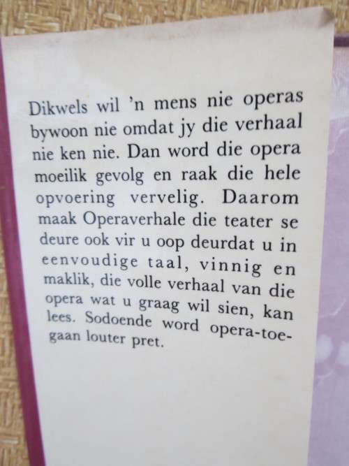 OPERAVERHALE  deur Erika Nöthling