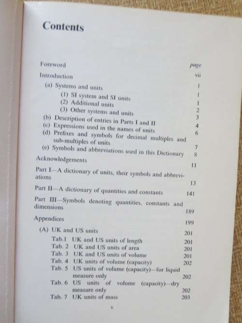DICTIONARY OF QUANTITIES AND UNITS  by J. V. Drazil