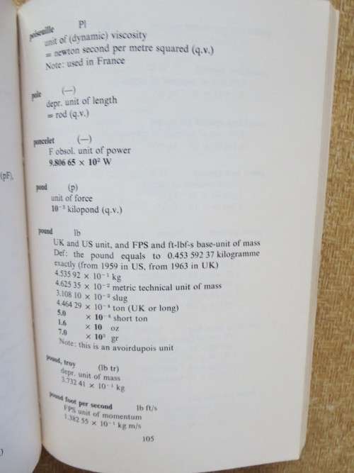 DICTIONARY OF QUANTITIES AND UNITS  by J. V. Drazil