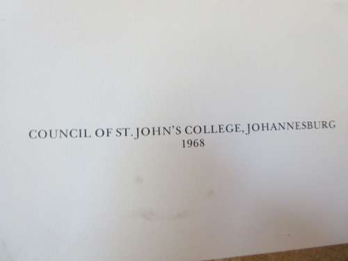VENTURE OF FAITH  The Story of St. John`s College, Johannesburg  1898-1968  by K.C. Lawson
