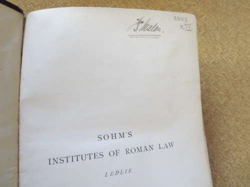 THE INSTITUTES OF ROMAN LAW  by Rudolph Sohm  1892