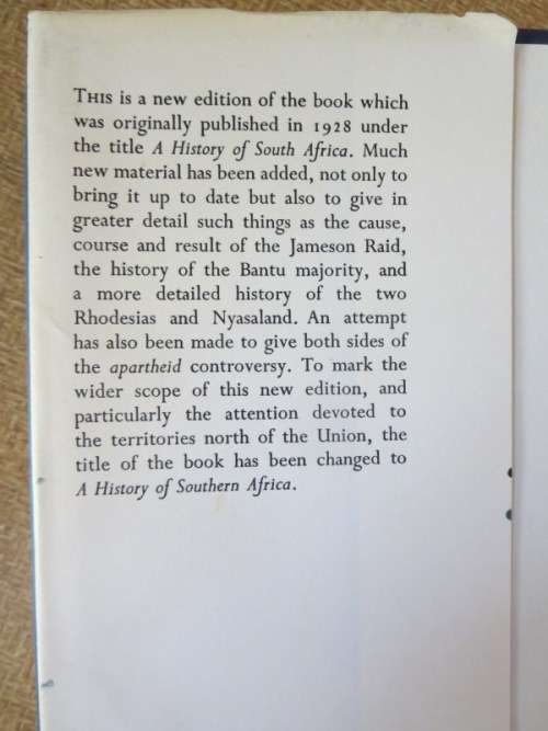A HISTORY OF SOUTHERN AFRICA  by Eric A. Walker