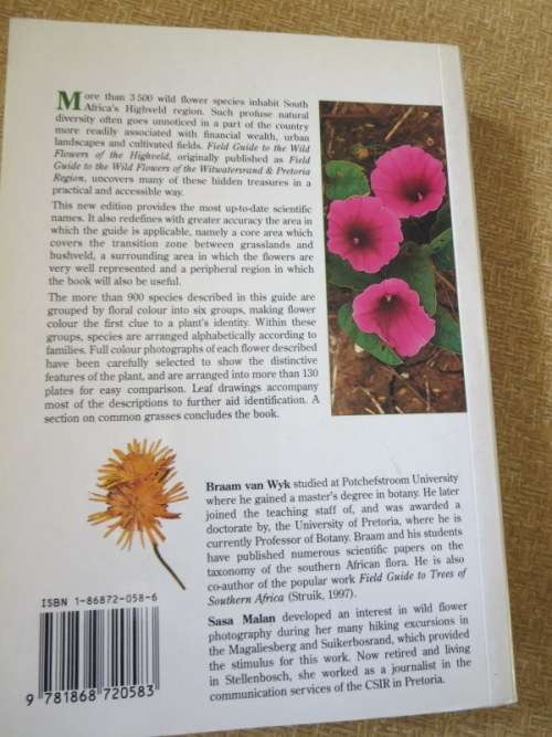 FIELD GUIDE TO THE WILD FLOWERS OF THE HIGHVELD  by Braam van Wyk and Sasa Malan