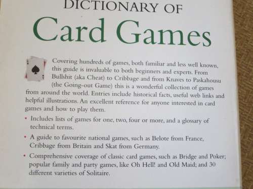 DICTIONARY OF CARD GAMES  by David Parlett