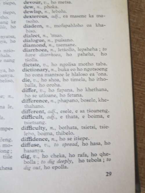 ENGLISH - SOTHO VOCABULARY  by A. Casalis