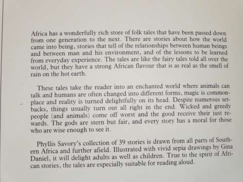 THE BEST OF AFRICAN FOLKLORE  by Phyllis Savory  Illustrations: Gina Daniel