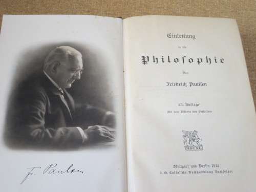 EINKEUTUNG IN DIE PHILOFOPHIE  von Friedrich Paulfen