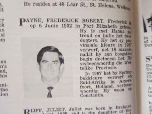 SPORTS PERSONALITIES SOUTH AFRICA / SUID-AFRIKA SPORTPERSOONLIKHEDE 1971