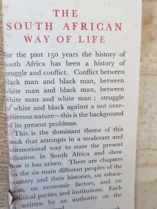 THE SOUTH AFRICAN WAY OF LIFE  Edited by G. H. Calpin
