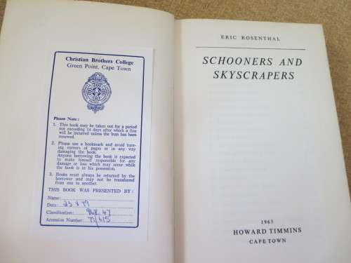 SCHOONERS AND SKYSCRAPERS  by Eric Rosenthal (History on the early days Durban)
