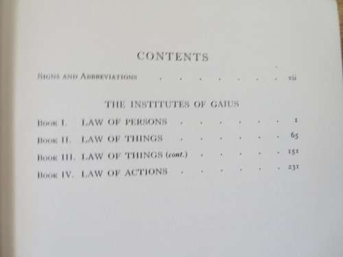 THE INSTITUTES OF GAIUS  PART I  by F. de Zulueta  Text with critical notes and translation