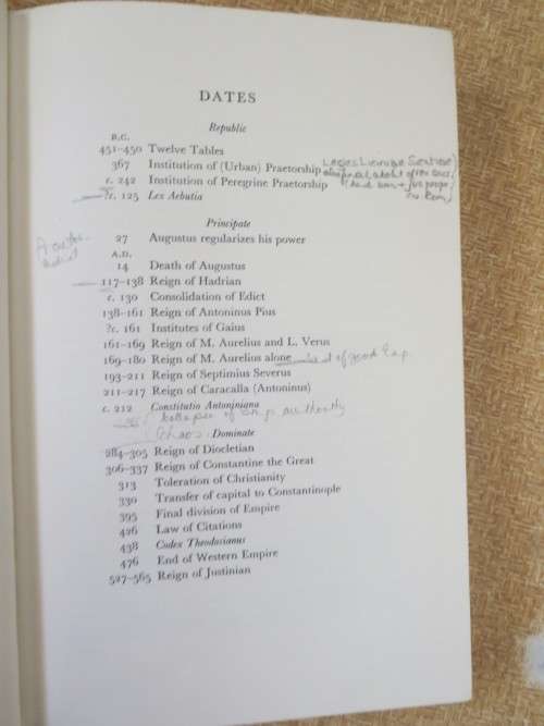 AN INTRODUCTION TO ROMAN LAW  by Barry Nicholas  (Clarendon Law Series)