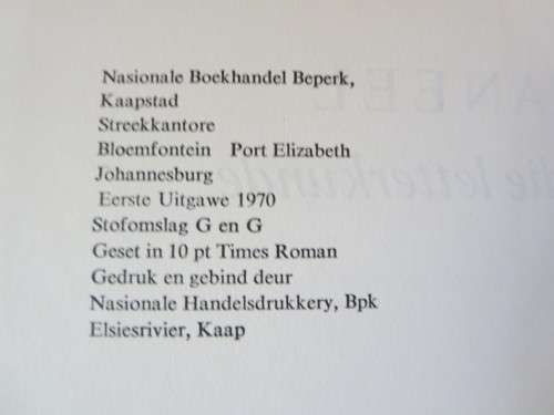 KANEEL  deur T.T. Cloete  Opstelle oor die letterkunde