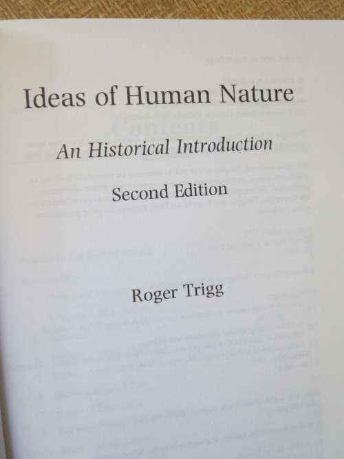 IDEAS OF HUMAN NATURE  An Historical Inroduction  by Roger Trigg