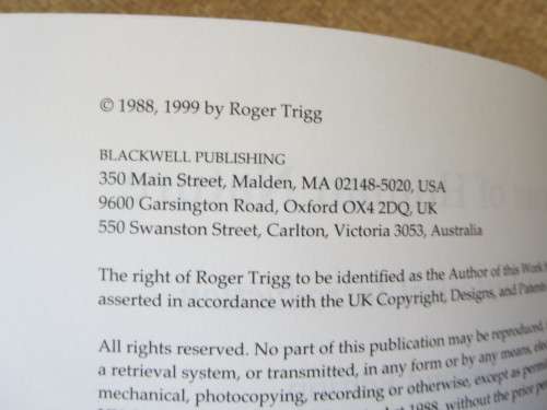 IDEAS OF HUMAN NATURE  An Historical Inroduction  by Roger Trigg