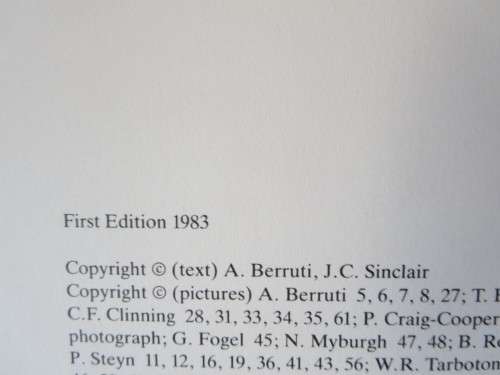 WHERE TO WATCH BIRDS IN SOUTH AFRICA  by A. Berruti  &  J.C. Sinclair