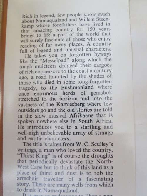 LAND OF THE THIRST KING  by Willem Steenkamp