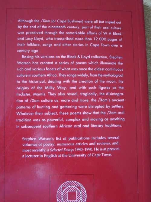 THE RETURN OF THE MOON  by Stephen Watson  Verses from the /Xam