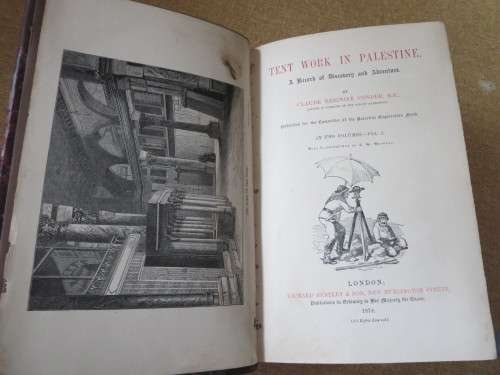 TENT WORK IN PALESTINE  by Claude Reignier Conder  Record of discovery and adventure VOL. 1