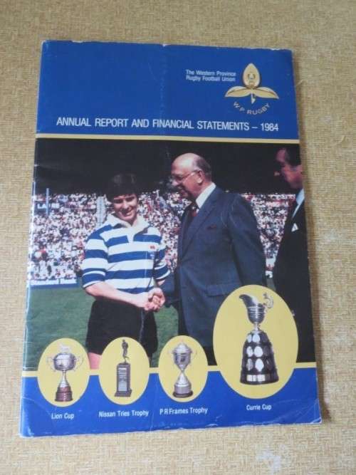 ANNUAL REPORT AND FINANCIAL STATEMENTS - 1984  WP Rugby Football Union