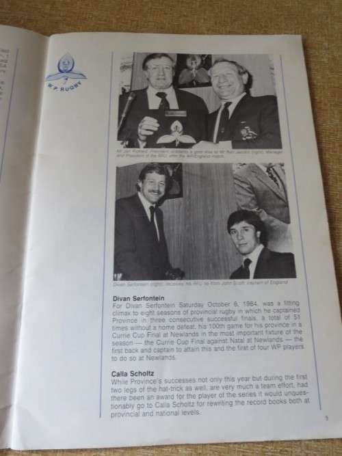 ANNUAL REPORT AND FINANCIAL STATEMENTS - 1984  WP Rugby Football Union