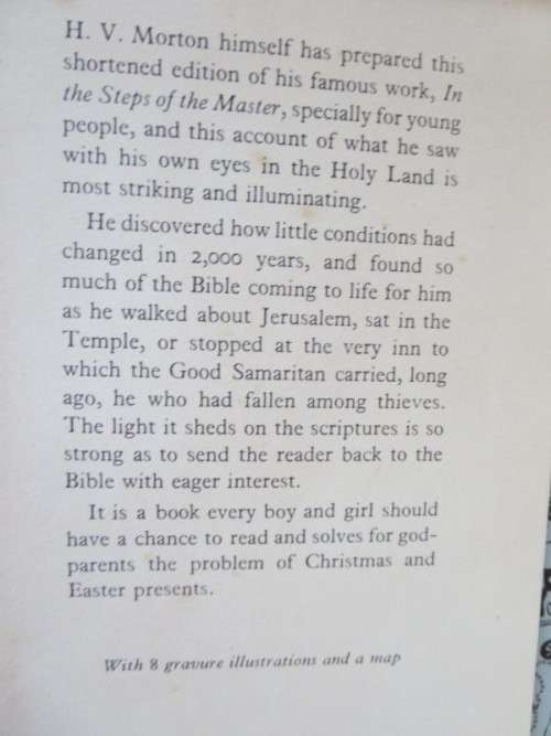 IN THE STEPS OF JESUS  by H. V. Morton
