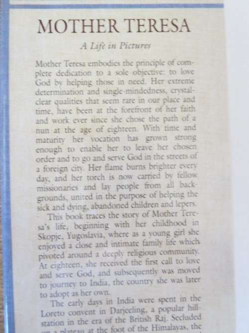 MOTHER TERESA  A LIfe in Pictures  by Roger Royle & Gary Woods
