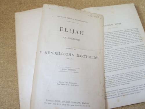 ELIJAH  An Oratorio  Composed by F. MENDELSSOHN BARTHOLDY