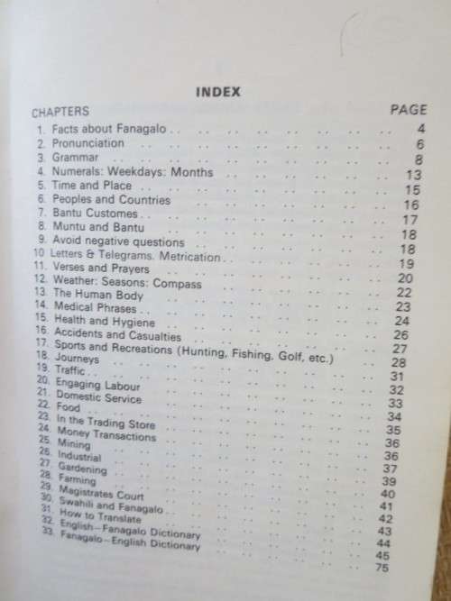 FANAGALO  Phrase-book, Grammar and Dictionary by J. D. Bold