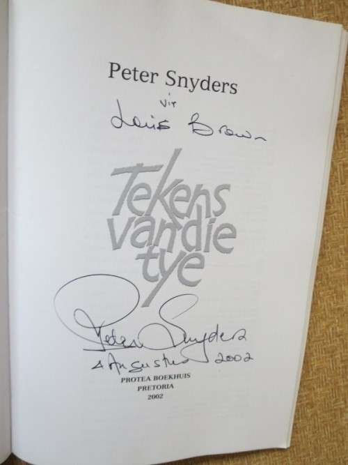 TEKENS VAN DIE TYE  deur Peter Snyders  (GETEKEN)