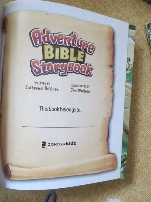 ADVENTURE BIBLE STORYBOOK  Text: Catherine DeVries  Illustrations: Jim Madsen  (In slipcase)