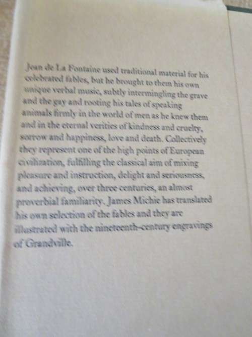 LA FONTAINE SELECTED FABLES  Illustrations:J. J. Grandville  Translation: James Michie
