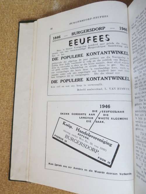 EEUFEES-GEDENKALBUM BURGERSDORP 1846 - 1946  deur P. J. T. de Wet