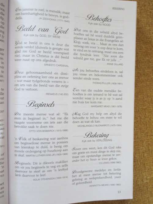 DIE GROOT AANHALINGSBOEK  Wyse woorde vir Christelike lewe