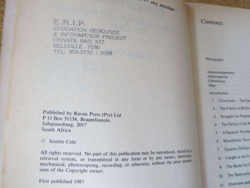 CROSSROADS: The Politics of Reform and Repression 1976-1986  by Josette Cole