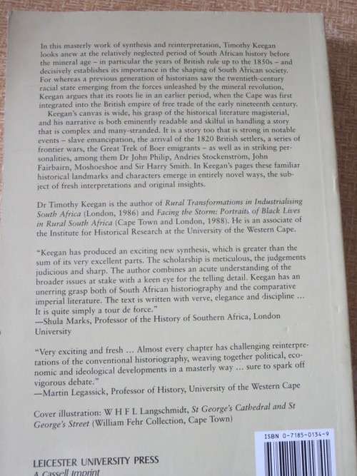 COLONIAL SOUTH AFRICA AND THE ORIGINS OF THE RACIAL ORDER by Timothy Keegan