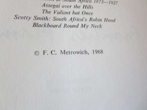 FRONTIER FLAMES  by F. C. Metrowich (Frontiersmen & settlers of SA especially Eastern Cape)