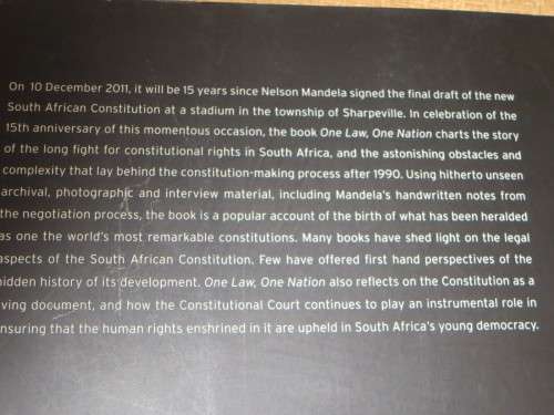 ONE LAW, ONE NATION The Making of the South African Constitution by L Segal & S Cort