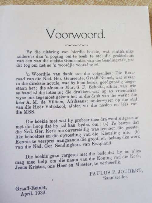 EEUFEES VAN DIE GEMEENTE N G Sendinggemeente Graaff-Reinet K.P.  Sept 1931