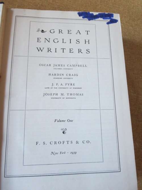 GREAT ENGLISH WRITERS VOLUMES 1 AND 2