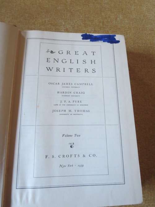 GREAT ENGLISH WRITERS VOLUMES 1 AND 2