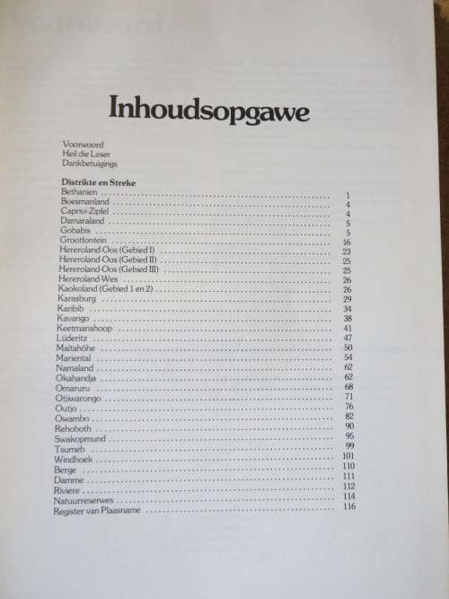 DIE ENSIKLOPEDIE VAN NAME IN  SUIDWES-AFRIKA  deur A. P.J. Albertyn
