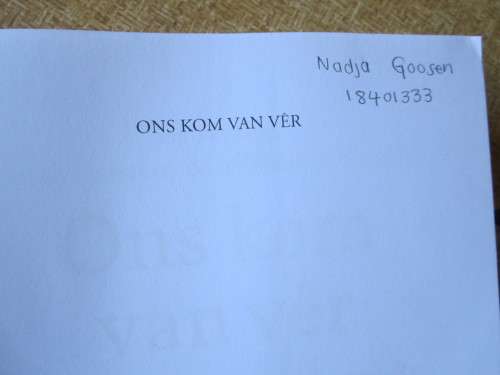 ONS KOM VAN VêR (Bydraes oor bruin Afrkaansprekendes) deur WAM Carstens & Michael le Cordeur